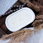 Load image into Gallery viewer, Weathered White Dough Bowl-3 Wick
