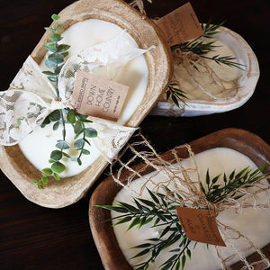 Antique White Dough Bowl-3 Wick